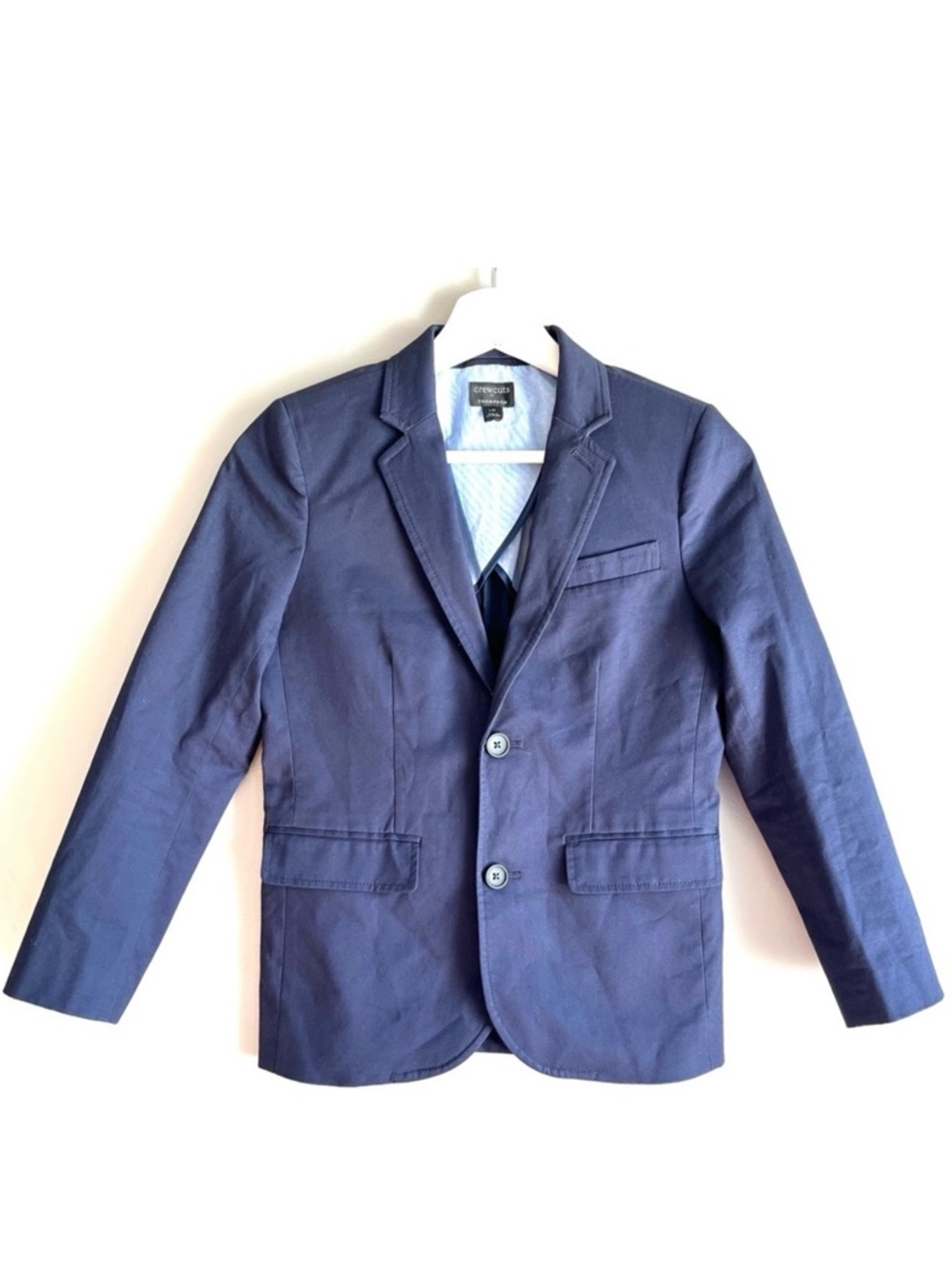 Crewcuts boys blue suit jacket coat 10 Thompson blazer flex chino cotton J Crew